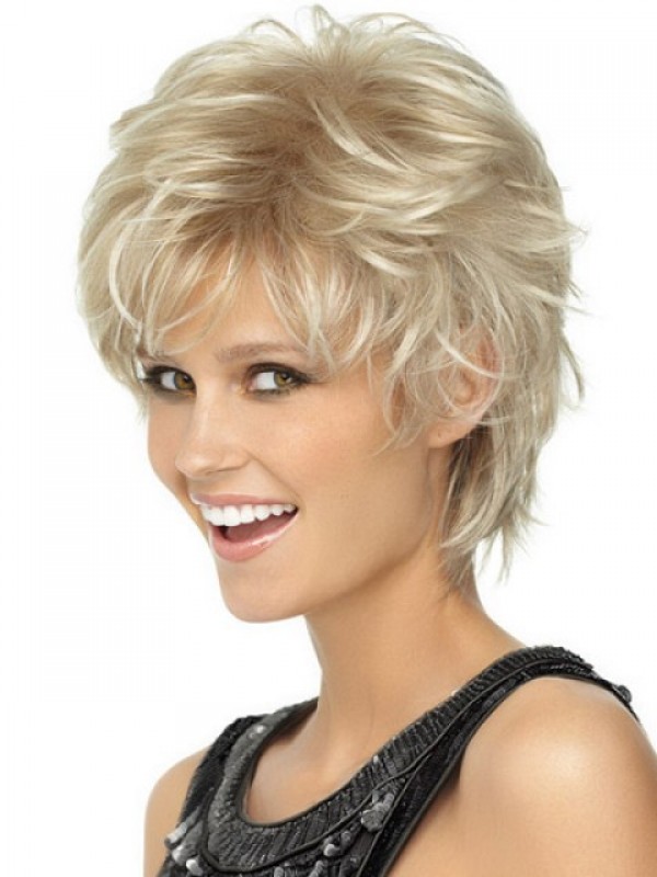 Blonde Short Wavy Capless Synthetic Wig