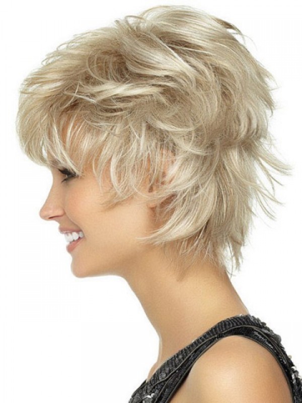 Blonde Short Wavy Capless Synthetic Wig