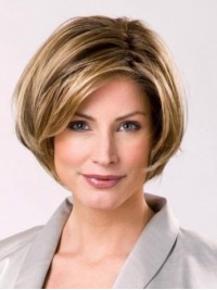 Blonde Short Bob Lace Front Straight Synthetic Wig