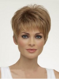 Short Blonde Capless Synthetic Wigs