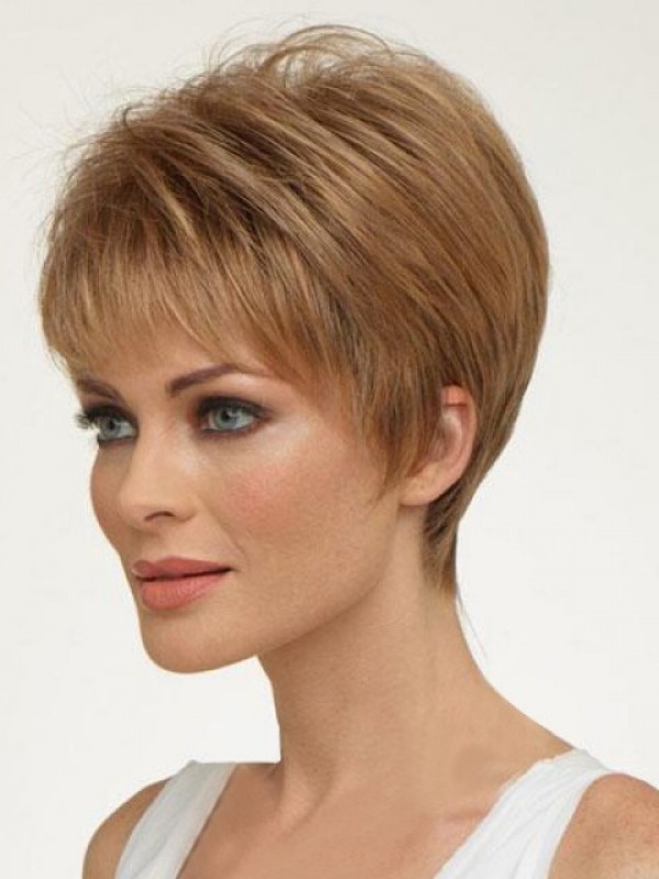 Short Blonde Capless Synthetic Wigs