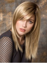 Medium Straight Blonde Lace Front Synthetic Wig