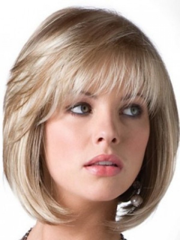 Short Straight Layered Bob Gray Wig