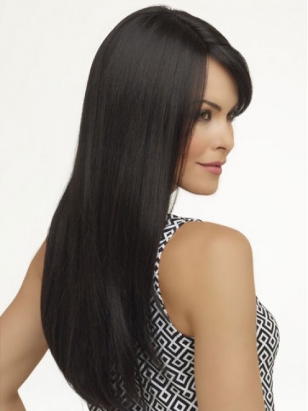 Black Long Straight Synthetic Capless Wig
