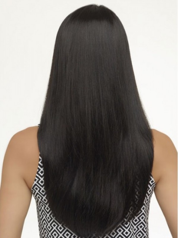 Black Long Straight Synthetic Capless Wig
