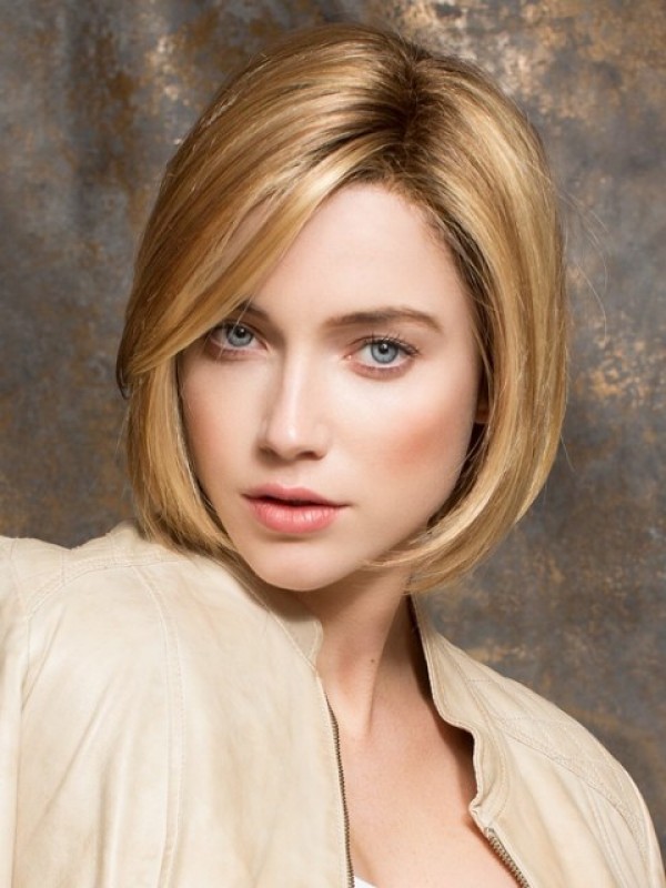Short Blonde Bob Straight Lace Front Synthetic Wig