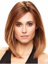 Medium Brown Straight Lace Front Synthetic Wig