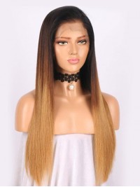 Long Straight Two Tone Human Hair Wig