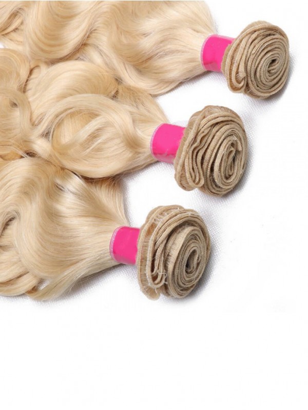 3PCS 613 Blonde Virgin Human Hair Bundles Body Wave Hair