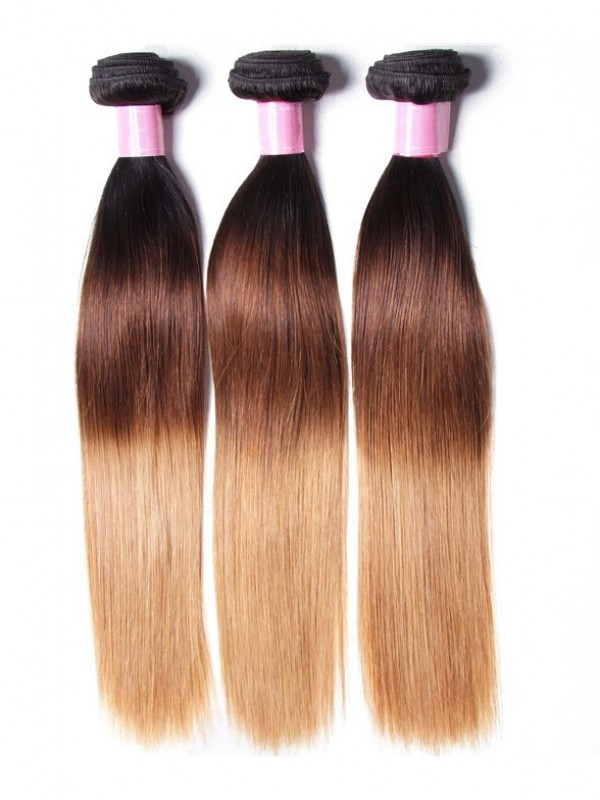 3 Bundles Brazilian Ombre Straight Human Virgin Hair