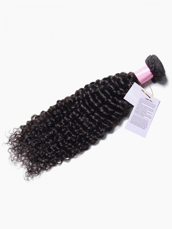 1 Piece Jerry Curly Human Virgin Hair Weaving