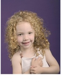 Gorgeous Blonde Curly Shoulder Length Kids Wigs