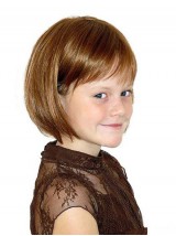 Traditiona Auburn Straight Chin Length Kids Wigs