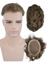 8" x 10" Thin Skin Toupee for Men Real Human Hairpiece
