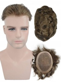 8" x 10" Thin Skin Toupee for Men Real Human Hairpiece