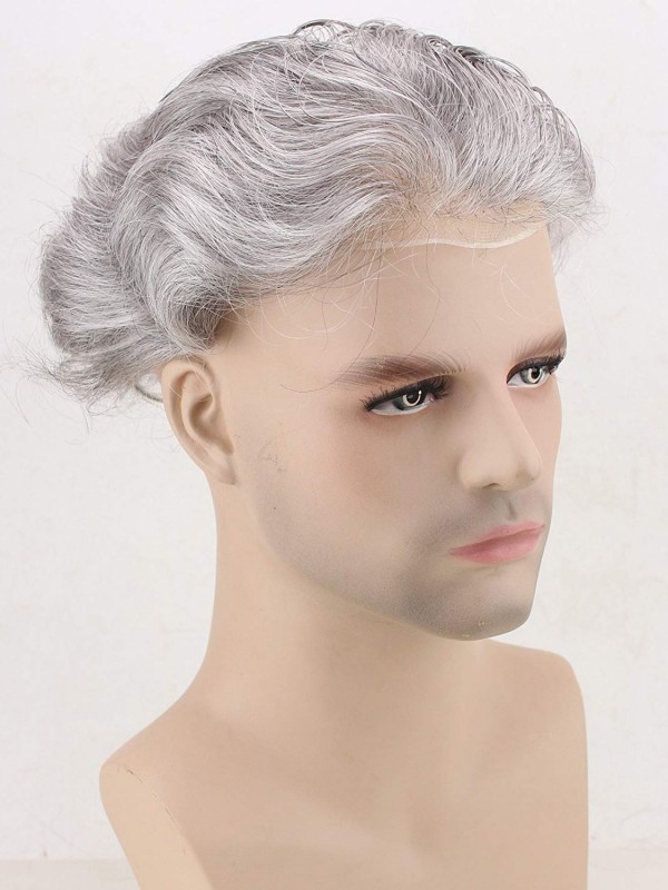 8" x 10" Men's Toupee Human Thin Skin Hairpiece
