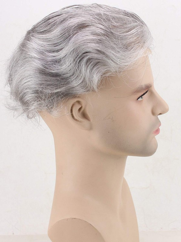 8" x 10" Men's Toupee Human Thin Skin Hairpiece